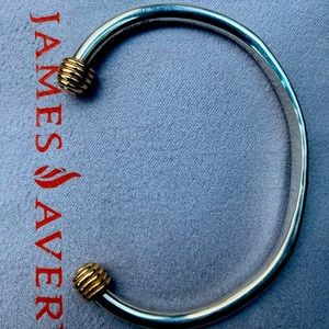 14K & 925 James Avery Retired Hammered 
Cuff Bracelet